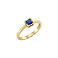 Anillo Oro Miel 18kt Solitario Cuadrado con Zafiro - Miniatura 2
