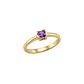 Anillo Oro Miel 18kt Solitario Cuadrado con Amatista - Miniatura 2