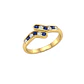 Anillo Oro Miel 18kt Ondas con Circonitas Zafiro - Miniatura 2