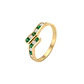 Anillo Oro Miel 18kt Ondas con Circonitas Esmeraldina - Miniatura 1