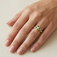 Anillo Oro Miel 18kt Ondas con Circonitas Esmeraldina - Miniatura 4