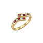 Anillo Oro Miel 18kt Ondas con Circonitas Rubí - Miniatura 2