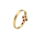 Anillo Oro Miel 18kt Ondas con Circonitas Rubí - Miniatura 3