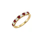 Anillo Oro Miel 18kt Media Alianza con Circonitas Rubí - Miniatura 2