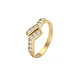 Anillo Oro Miel 18kt Doble Línea con Circonitas - Miniatura 1