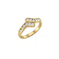Anillo Oro Miel 18kt Doble Línea con Circonitas - Miniatura 2