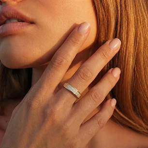 Anillo de Oro 18kt Triple Circon 1265