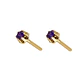 Aros Oro Miel 18kt con Amatista 2,5 mm - Miniatura 3