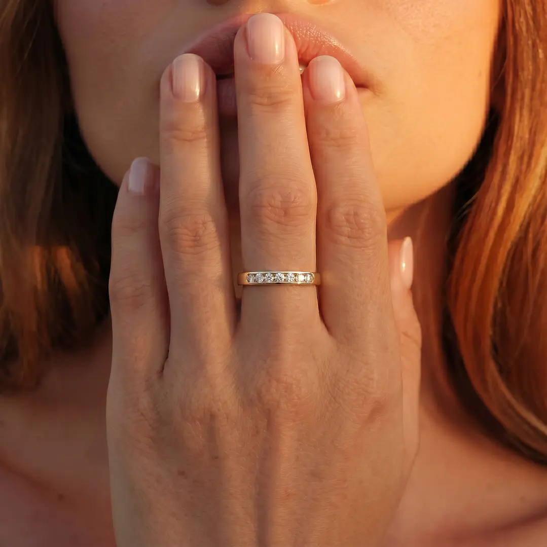 Anillo Compromiso de Oro 18Kt Circon en Riel 4