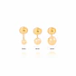 Aros de Oro 9kt Bolita Solida 4mm - Miniatura 4