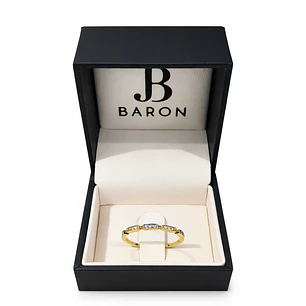 Anillo de Oro 18kt Circón Bicolor Espaciado
