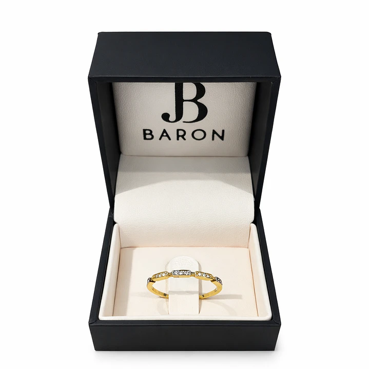 Anillo de Oro 18kt Circón Bicolor Espaciado 4