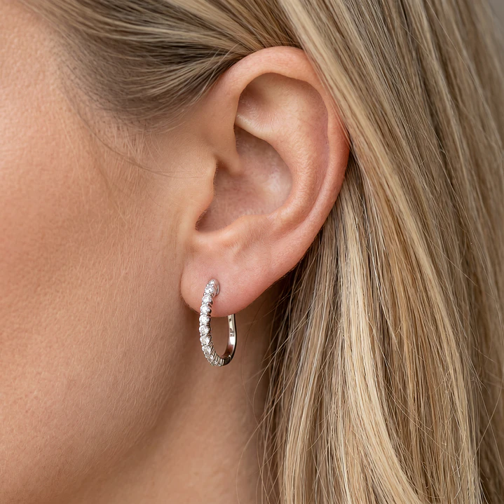 Aros Oro Blanco 18kt Diamantes Argollas 61 Pts 3