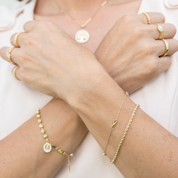 Pulsera Oro Amarillo 18kt Modelo Triple Infinito 8942 4