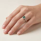 Anillo Oro Blanco 18kt Diamantes 13Pts Esmeralda Central 6MM - Miniatura 5