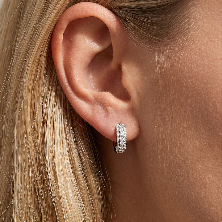 Aros Oro Blanco 18kt Diamantes Argollas Bold 73 Pts 3