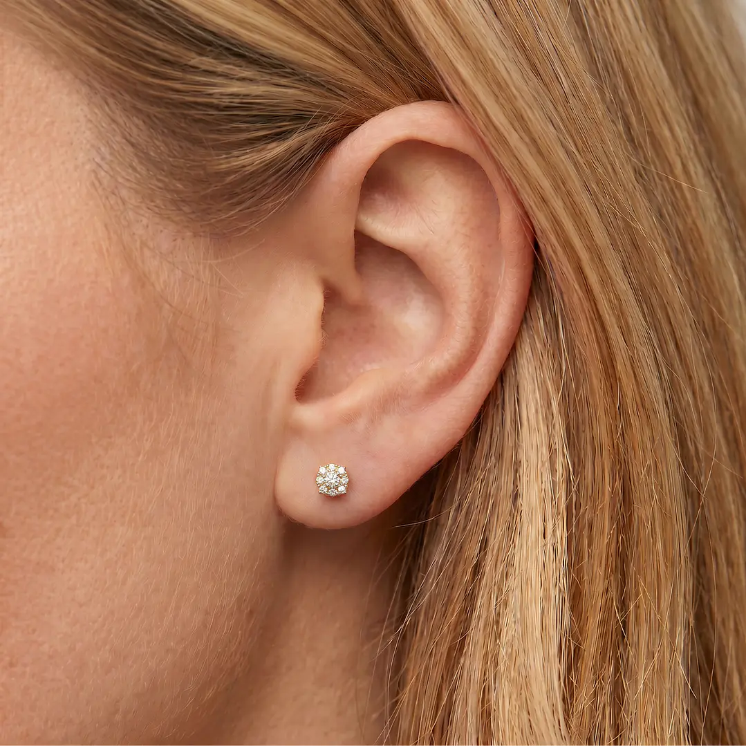 Aros Oro Amarillo 18kt Diamantes 20Pts Rombos 3