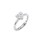 Anillo de Plata Esterlina 925 Circon Corazon Ajustable - Miniatura 1