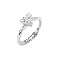 Anillo de Plata Esterlina 925 Circon Corazon Ajustable - Miniatura 2