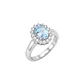 Anillo de Plata Esterlina 925 Aguamarina 9mm Circon - Miniatura 1
