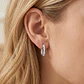 Aros Oro Blanco 18kt Diamantes Argollas 40 Pts - Miniatura 3