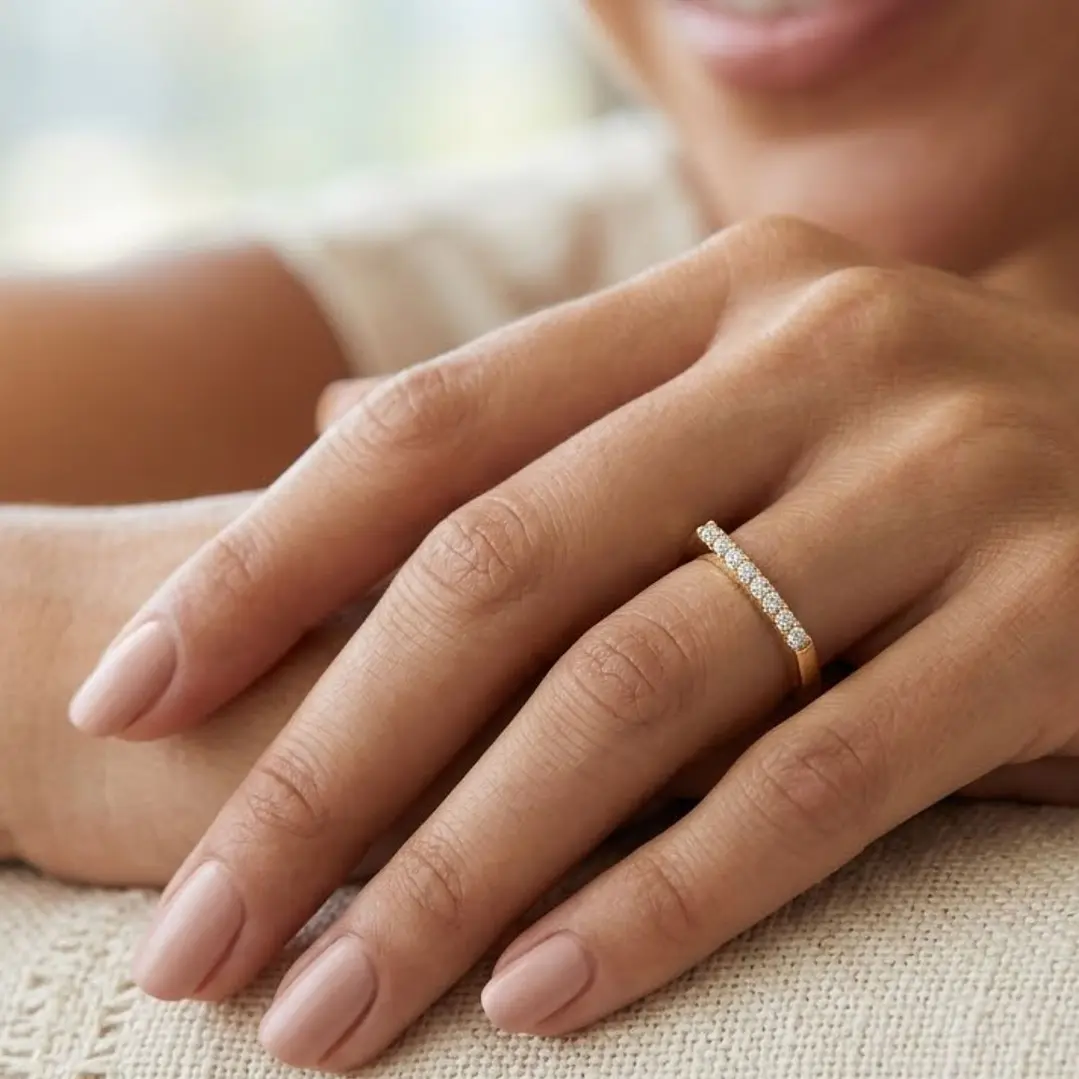 Anillo de Oro 18kt  Clasico Eternidad Circon 4