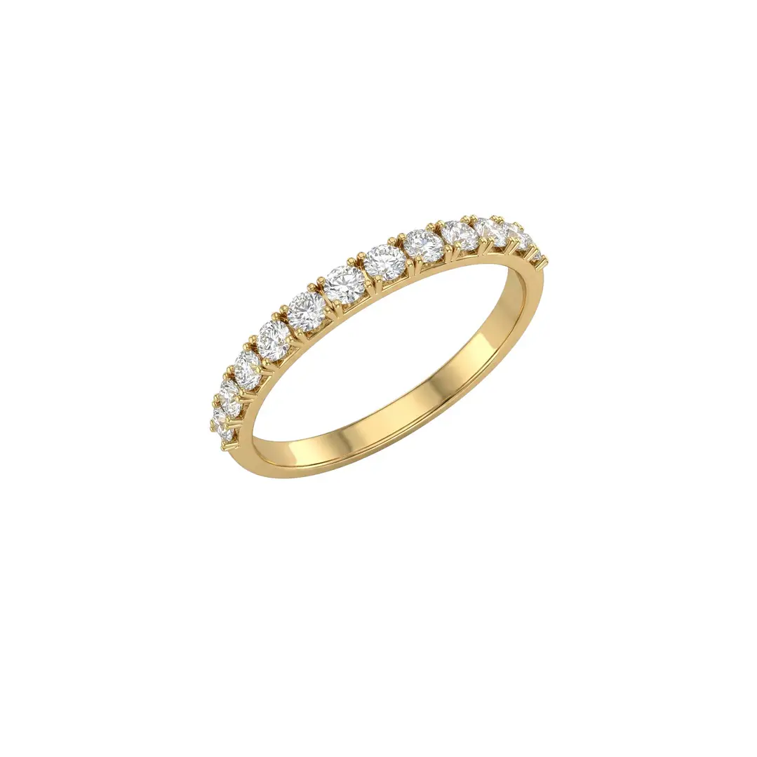 Anillo de Oro 18kt  1/2 Cintillo 12 Circones 2