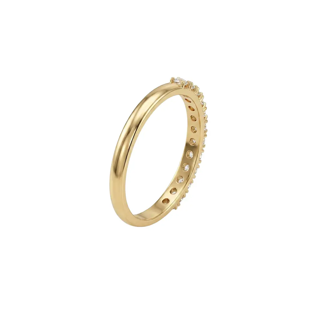 Anillo de Oro 18kt  1/2 Cintillo 12 Circones 3