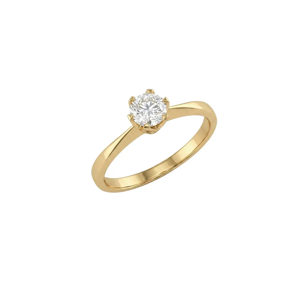 Anillo de Oro 18Kt  Solitario 6 Grifas Circon 2