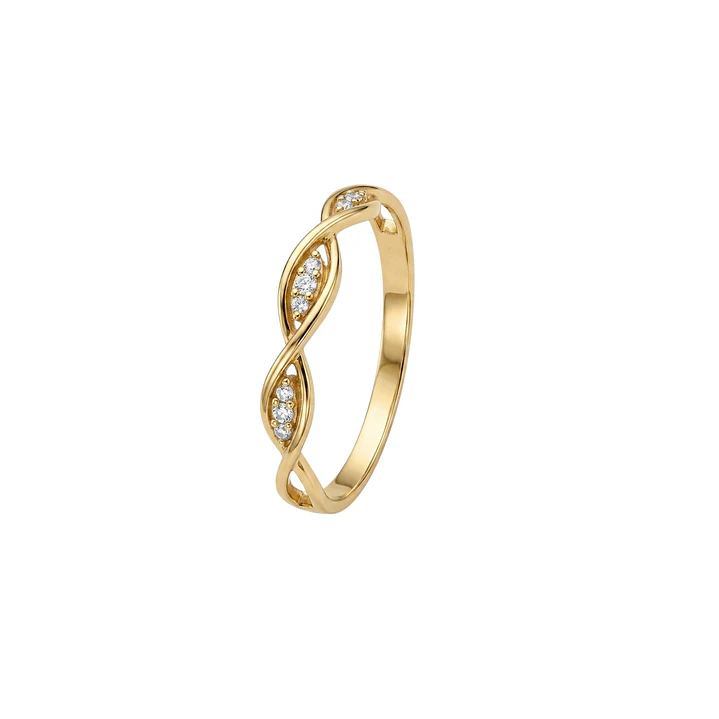 Anillo de Oro 18Kt  Curva Circon 1