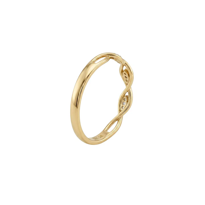 Anillo de Oro 18Kt  Curva Circon 3