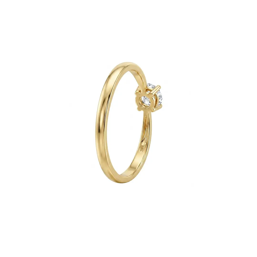 Anillo de Oro 18kt  Solitario Luz 3