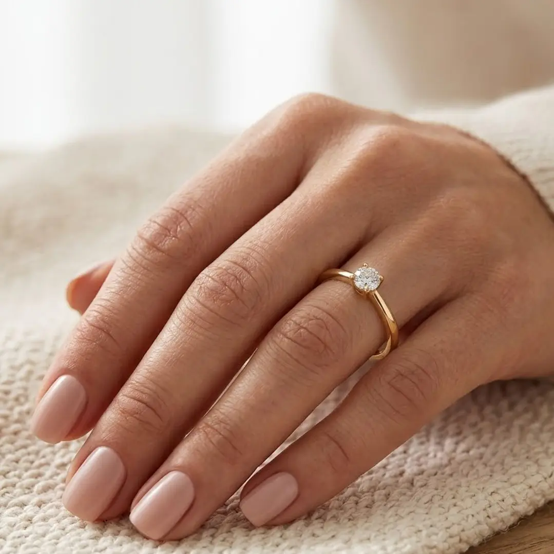 Anillo de Oro 18kt  Solitario Luz 4