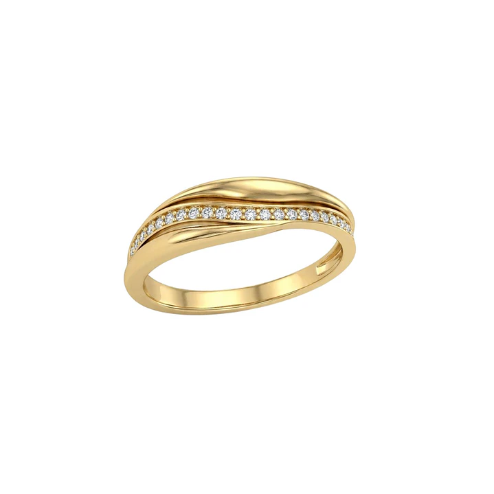 Anillo de Oro 18kt  Doble Ondas Circon 2