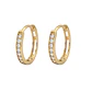 Aros de Oro 18kt   Argollas Ovalado  Circon - Miniatura 1
