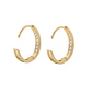 Aros de Oro 18kt   Argollas Ovalado  Circon - Miniatura 2
