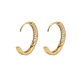 Aros de Oro 18Kt  Argollas Circon Doble - Miniatura 2