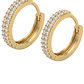 Aros de Oro 18Kt  Argollas Circon Doble - Miniatura 3