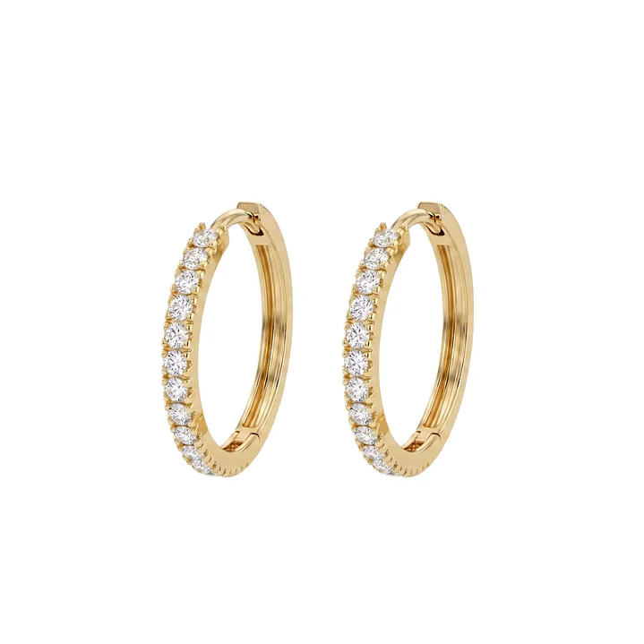 Aros de Oro 18kt  Argollas Luz Circon 1