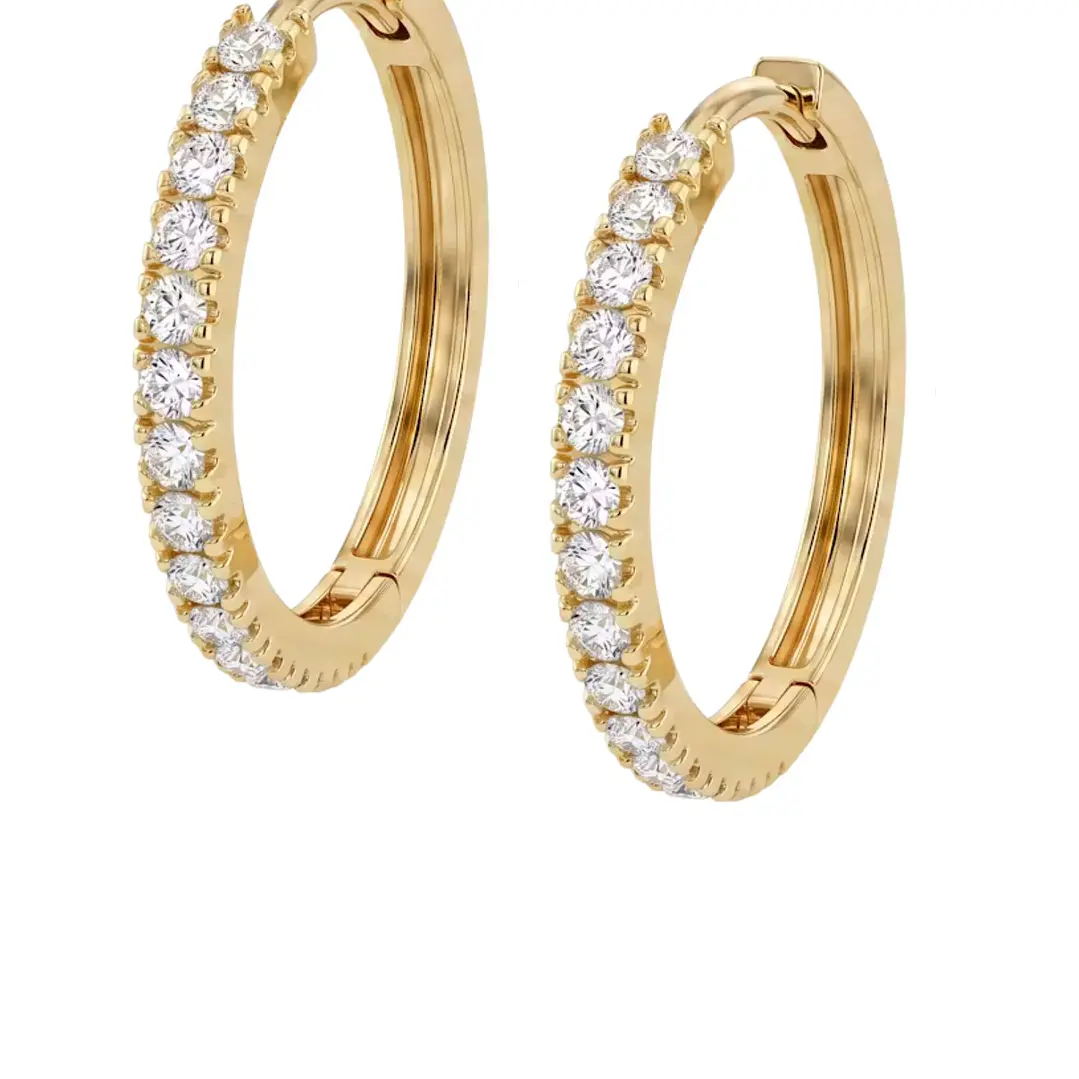 Aros de Oro 18kt  Argollas Luz Circon 3