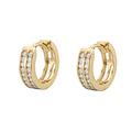 Aros de Oro 18kt  Argollas Circon Doble Chica