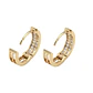 Aros de Oro 18kt  Argollas Circon Doble Chica - Miniatura 2