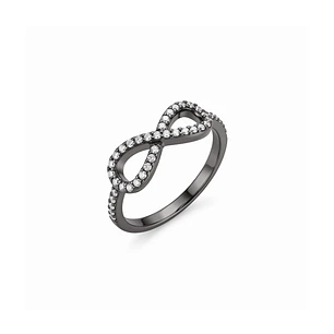 Anillo de Plata Esterlina 925 Cintillo Rutenio Circon
