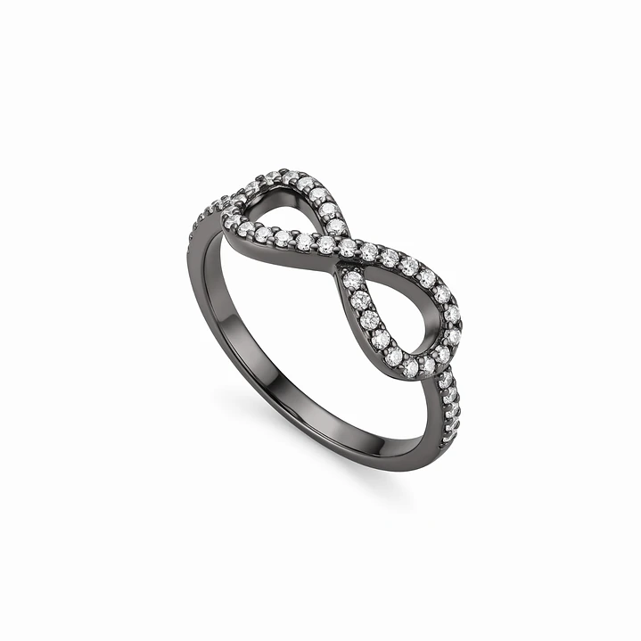 Anillo de Plata Esterlina 925 Cintillo Rutenio Circon 2