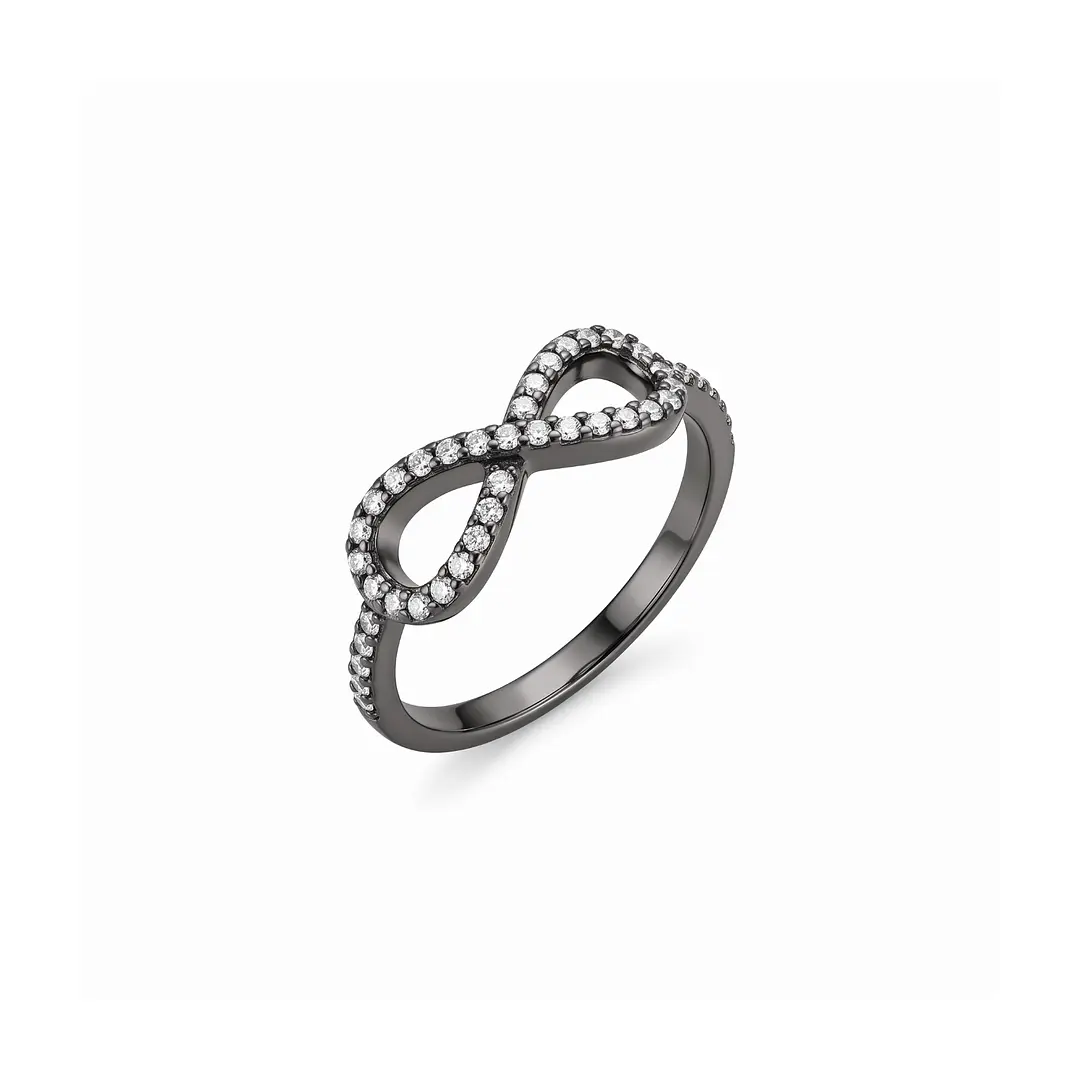 Anillo de Plata Esterlina 925 Cintillo Rutenio Circon 3