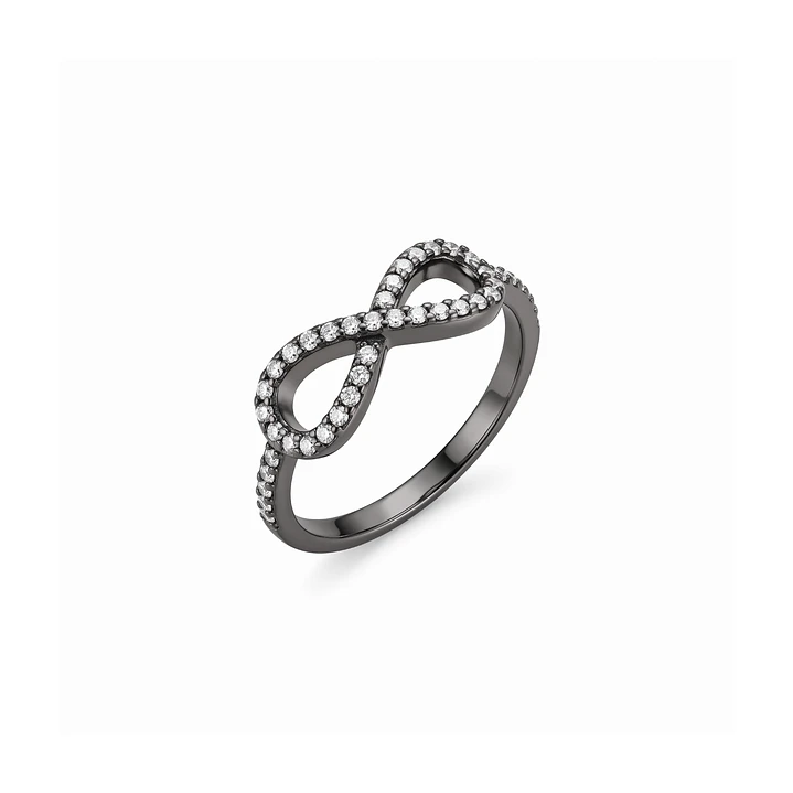 Anillo de Plata Esterlina 925 Cintillo Rutenio Circon 3