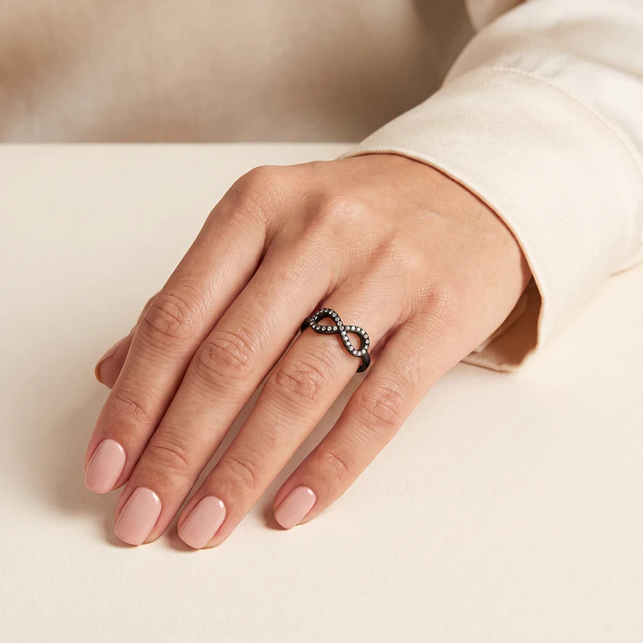 Anillo de Plata Esterlina 925 Cintillo Rutenio Circon 4