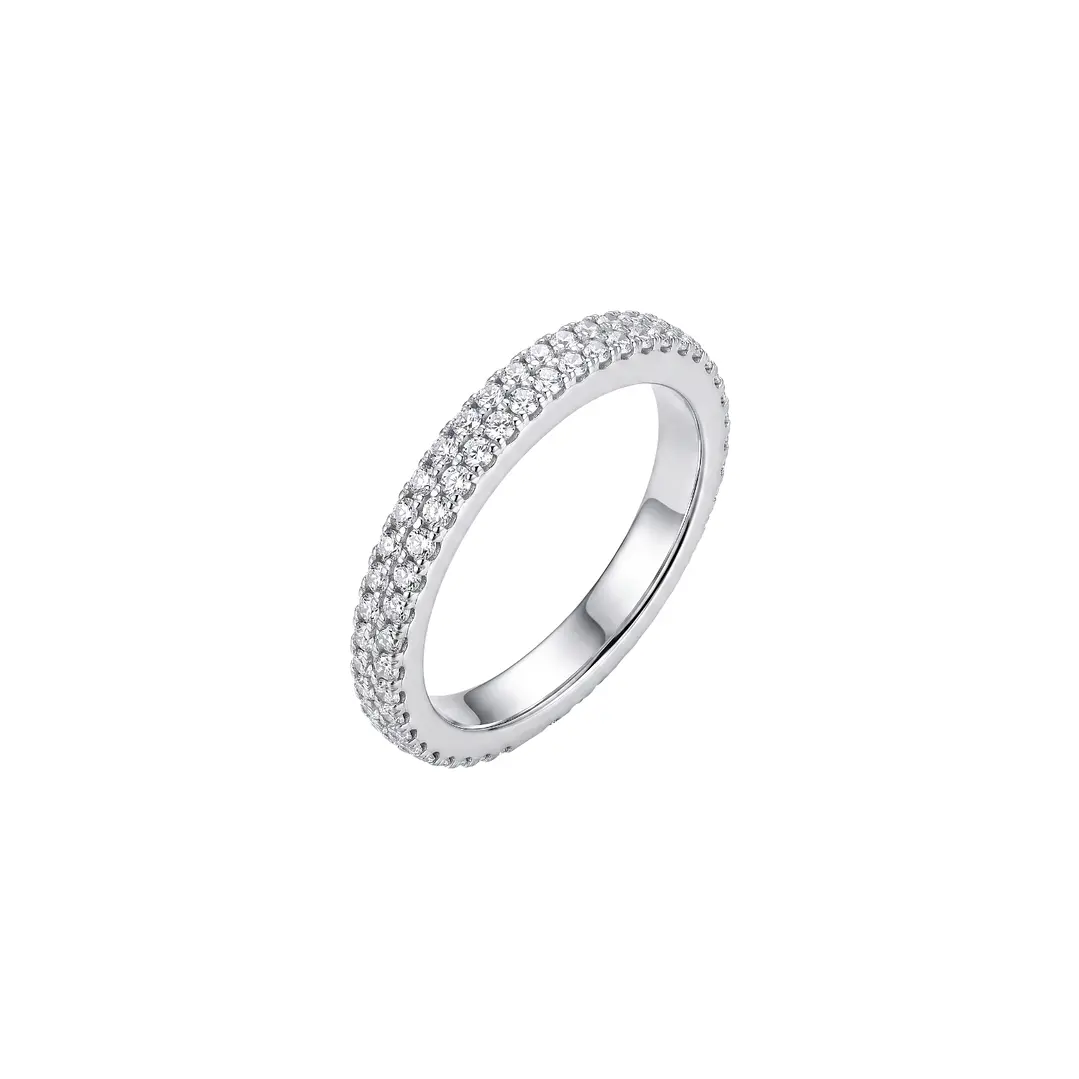 Anillo de Plata Esterlina 925 Doble Riel Circon 1