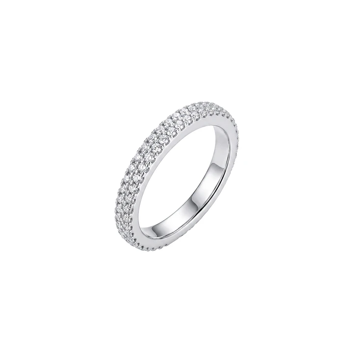 Anillo de Plata Esterlina 925 Doble Riel Circon 1