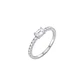 Anillo de Plata Esterlina 925 Circon Oval Central Medio Riel - Miniatura 1